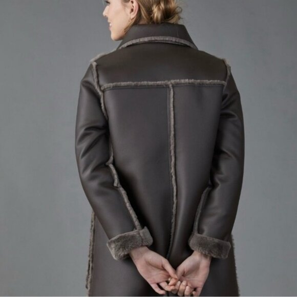 Maeve By Anthropologie Kerry Reversible Faux Fur Coat  Size Small - Picture 3 of 9